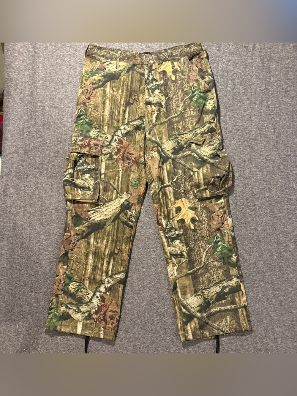 Mossy Oak Break Up Infinity Camo Cargo Pants Mens fit 38x32 (tag 36-38 L) Brown
